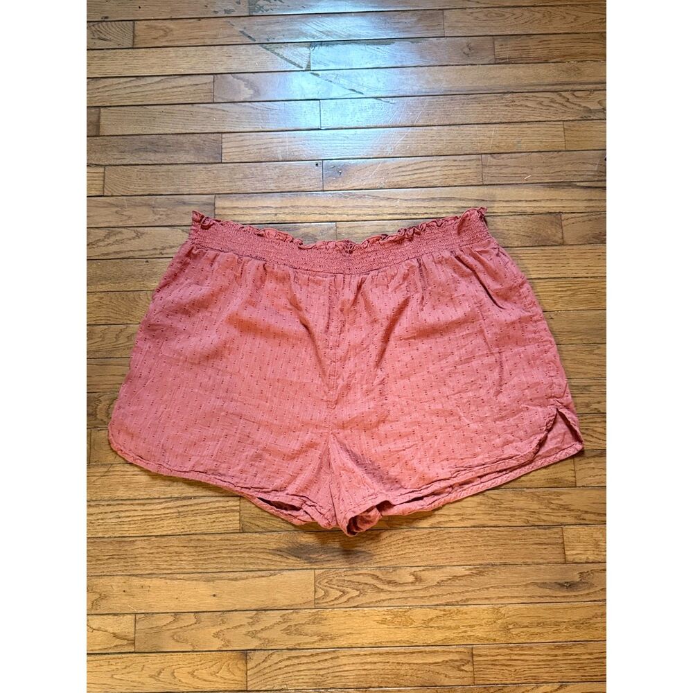 Old Navy 3X Linen Shorts High-Waisted Pull-On 3.5" Summer Plus Size Linen Pink